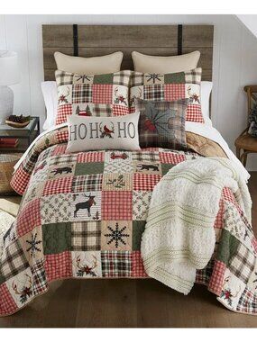 Your Lifestyle Holly Forest Patchwork 3-Piece Quilt Set – King $485